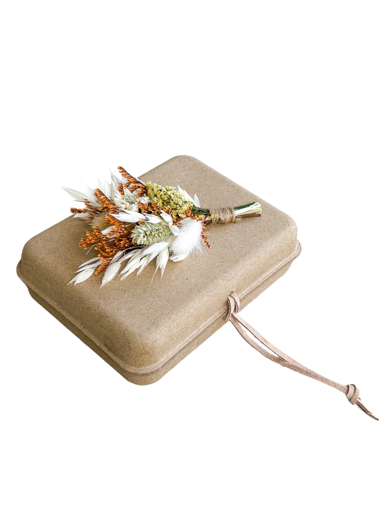 Small Biodegradable Urn with Assorted Dried Flowers Tribute