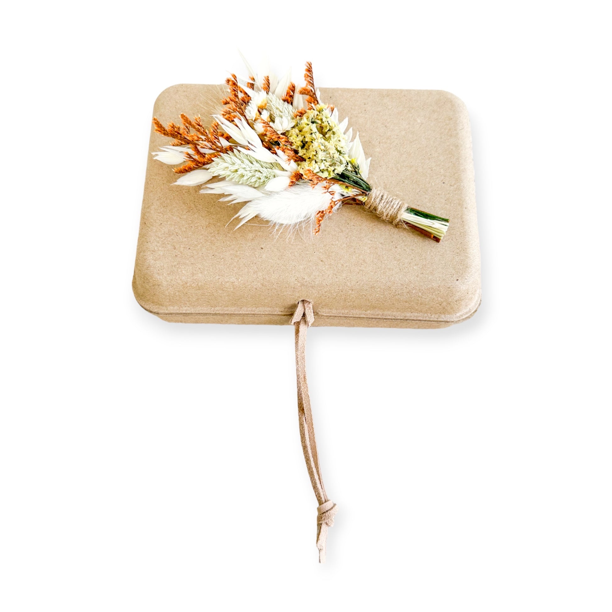 Small Biodegradable Urn with Assorted Dried Flowers Tribute