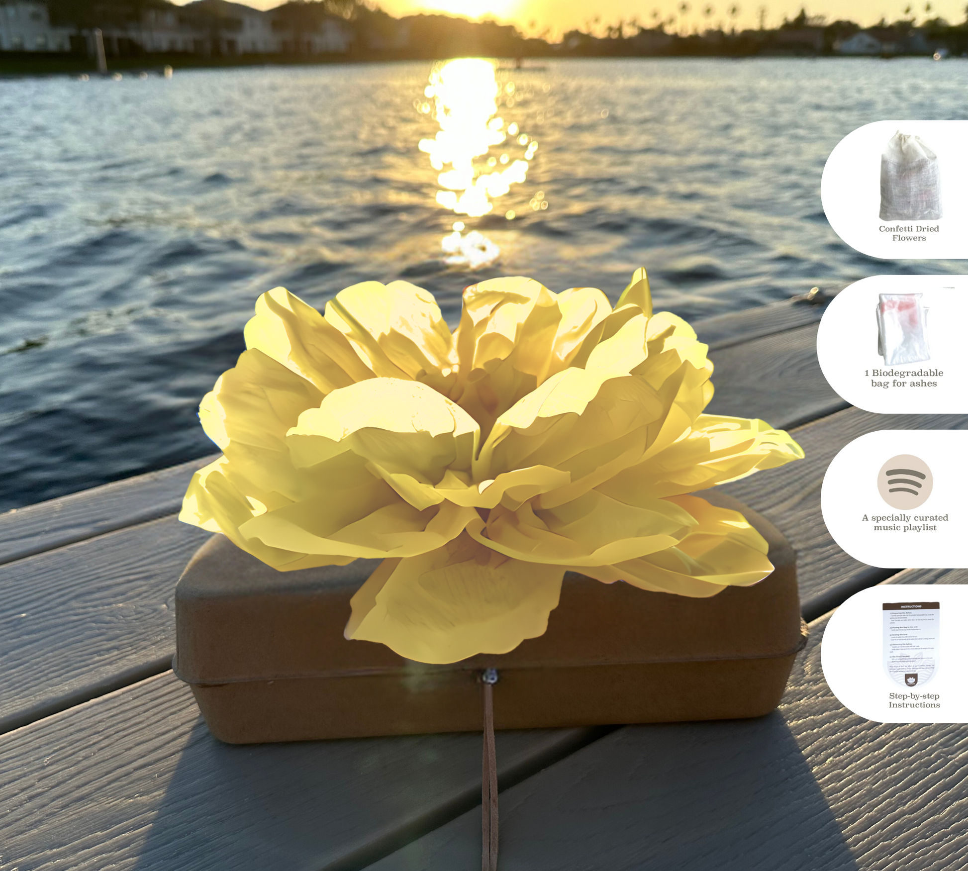 Eco-friendly biodegradable urns for honoring life's journey with love. Supports water/ground burials, embodying sustainability and spiritual connection. Each purchase aids end-of-life care, honoring memories and Earth.