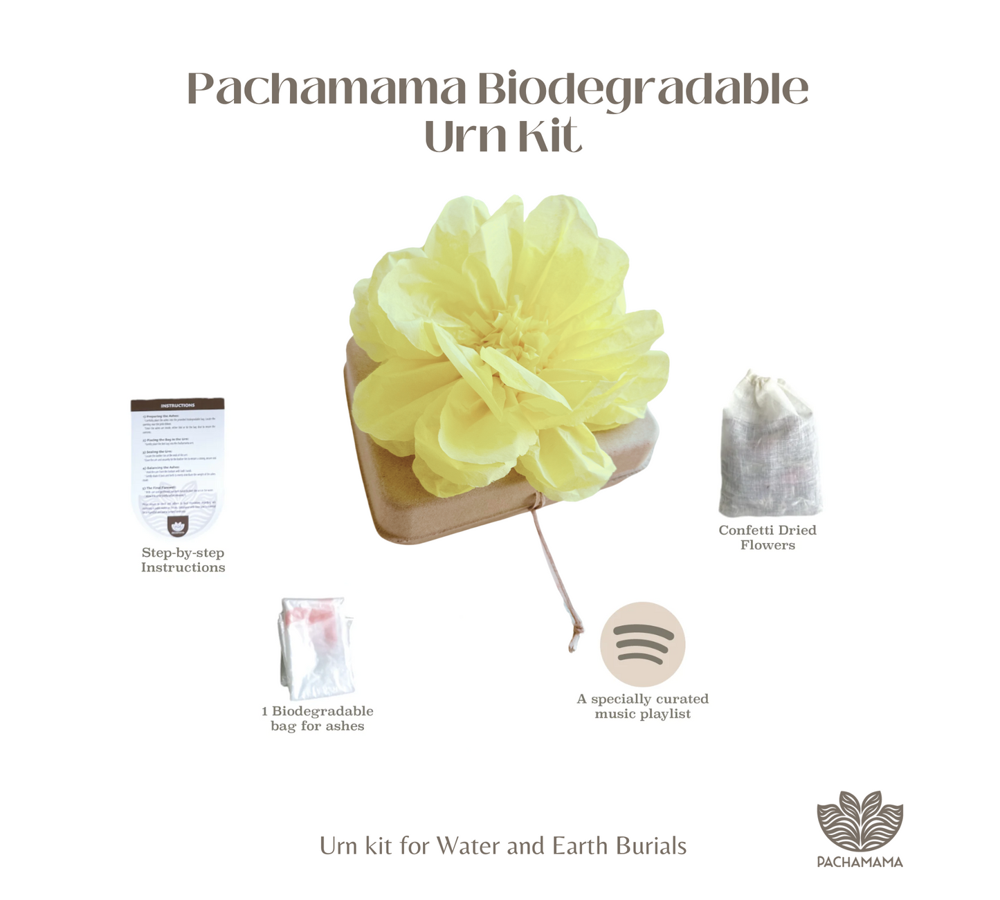 Eco-friendly biodegradable urns for honoring life's journey with love. Supports water/ground burials, embodying sustainability and spiritual connection. Each purchase aids end-of-life care, honoring memories and Earth.